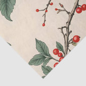 Kardinalen en rode bessen decoupage tissuepapier (Detail)