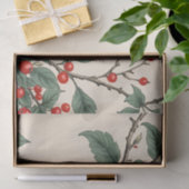 Kardinalen en rode bessen decoupage tissuepapier (Geschenk)