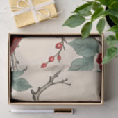 Kardinalen en rode bessen decoupage tissuepapier (Geschenk)