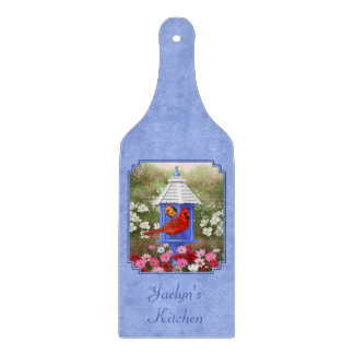 Kardinalen en rondhuis blauw snijplank