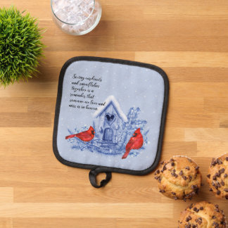 Kardinalen en sneeuwpottenbakker pannenlap