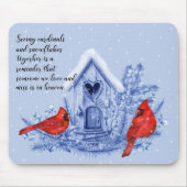 Kardinalen en sneeuwvlokken muismat (Voorkant)