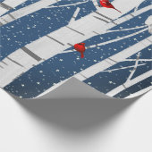 Kardinalen en Snowy Eigenaars van Birch Cadeaupapier (Hoek)