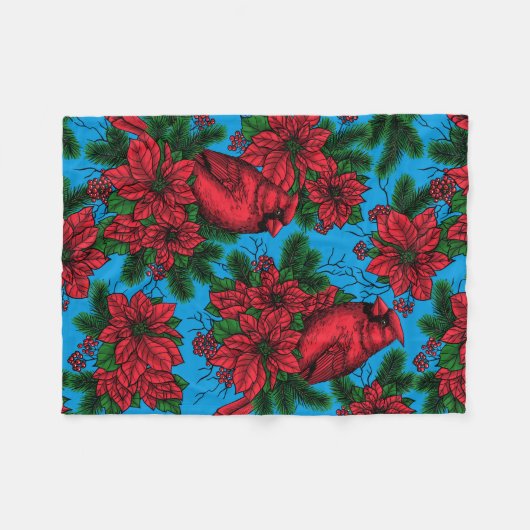 Kardinalen Fleece Deken (Voorkant (Horizontaal))