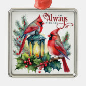 Kardinalen, ik ben altijd bij je metalen ornament (Voorkant)