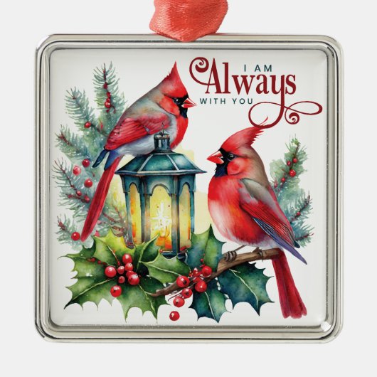 Kardinalen, ik ben altijd bij je metalen ornament (Voorkant)