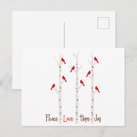 Kardinalen in bijkantoor briefkaart (Voorkant / Achterkant)