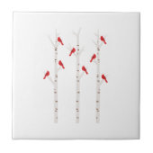 Kardinalen in bomen tegeltje (Voorkant)