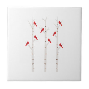Kardinalen in bomen tegeltje