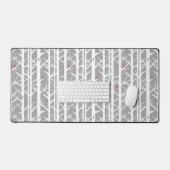 Kardinalen in de Berkenbomen in Lichtgrijs Bureaumat (Keyboard & Muis)