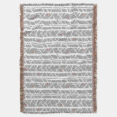 Kardinalen in de Berkenbomen in Lichtgrijs Deken (Voorkant Verticaal)