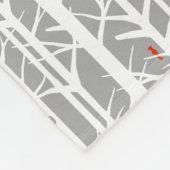 Kardinalen in de Berkenbomen in Lichtgrijs Fleece Deken (Hoek)