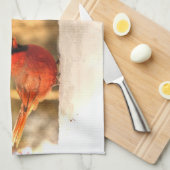 Kardinalen in de herfst keukenhanddoek (Quarter Fold)