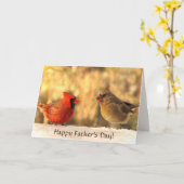 Kardinalen in de herfst Vaderdag Kaart (Gele Bloem)