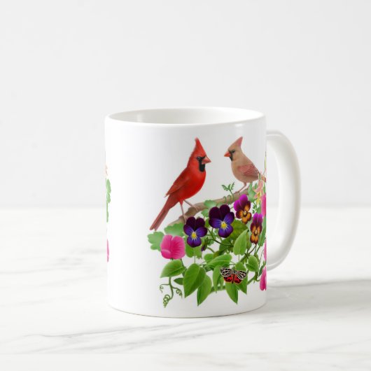 Kardinalen in de Mok van de tuin (Voorkant rechts)