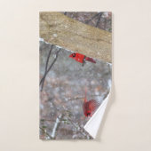 Kardinalen in de sneeuw bad handdoek (Handdoek)