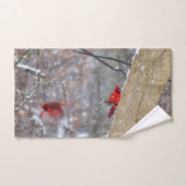 Kardinalen in de sneeuw bad handdoek (Handdoek)
