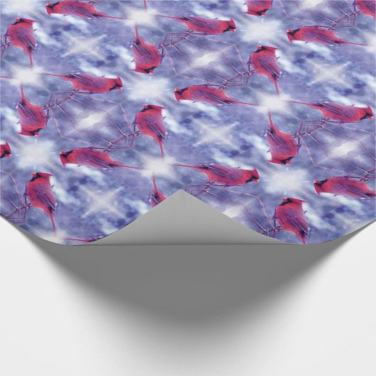 Kardinalen in de sneeuw cadeaupapier (Hoek)