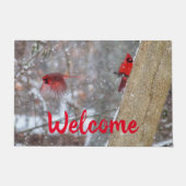 Kardinalen in de sneeuw deurmat (Voorkant)