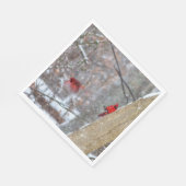 Kardinalen in de sneeuw servet (Hoek)