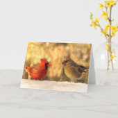 Kardinalen in de Wenskaarten van de Herfst Kaart (Gele Bloem)