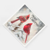  kardinalen in de winterscène kerst servet (Hoek)