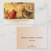 Kardinalen in een najaar ATC-kaart Visitekaartje (Voorkant / Achterkant)