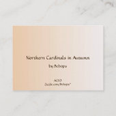 Kardinalen in een najaar ATC-kaart Visitekaartje (Achterkant)