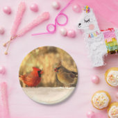 Kardinalen in het najaar 7 inch papier Bord (Feest)