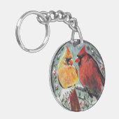 Kardinalen in Love sleutelhanger (Voorkant Links)