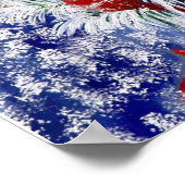 Kardinalen in sneeuw poster (Hoek)