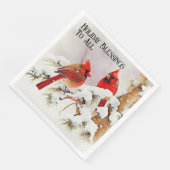 Kardinalen in Winter Sneeuw en Evergreen Tree Scen Servet (Hoek)