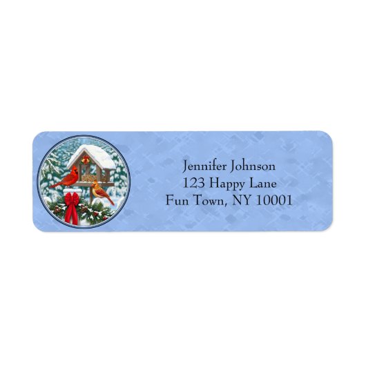 Kardinalen Kerstfeest Blauw Etiket (Voorkant)