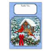 Kardinalen Kerstfeest Blauw Kaart (Achterkant)