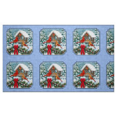 Kardinalen Kerstfeest Blauw Stof (Fat Quarter)