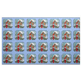 Kardinalen Kerstfeest Blauw Stof (Yard (91,4 cm))
