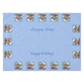 Kardinalen Kerstfeest Blauw Tafelkleed (Voorkant (Horizontaal))