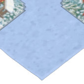 Kardinalen Kerstfeest Blauw Tafelkleed (Gekanteld)