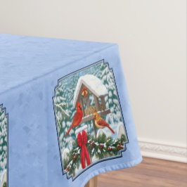 Kardinalen Kerstfeest Blauw Tafelkleed
