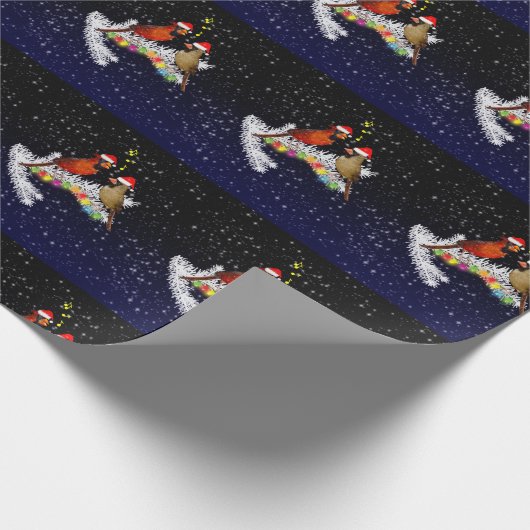 kardinalen-kerstinpakpapier cadeaupapier (Hoek)