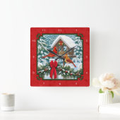 Kardinalen Kerstvogelvoeder Rood Vierkante Klok (Huis)