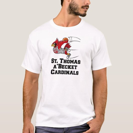 Kardinalen met atletisch lettertype t-shirt (Voorkant)