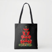 Kardinalen met kerstbomen tote bag (Voorkant)
