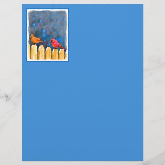 Kardinalen op het schilderen van de hek - Oorspron (Voorkant)