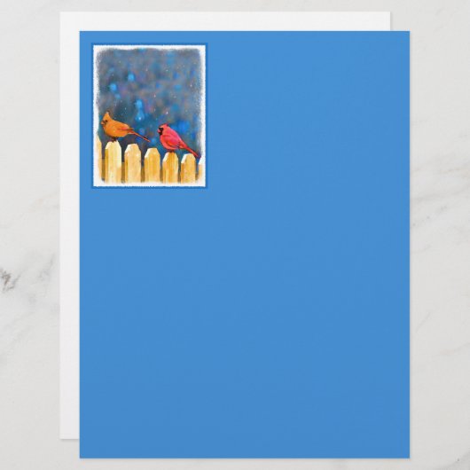 Kardinalen op het schilderen van de hek - Oorspron (Voorkant / Achterkant)