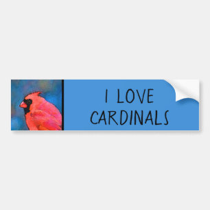 Kardinalen op het schilderen van de hek - Oorspron Bumpersticker