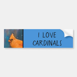Kardinalen op het schilderen van de hek - Oorspron Bumpersticker