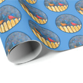 Kardinalen op het schilderen van de hek - Oorspron Cadeaupapier (Rol Hoek)