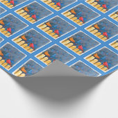 Kardinalen op het schilderen van de hek - Oorspron Cadeaupapier (Hoek)