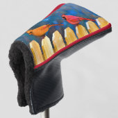 Kardinalen op het schilderen van de hek - Oorspron Golfheadcover (3/4 voorkant)